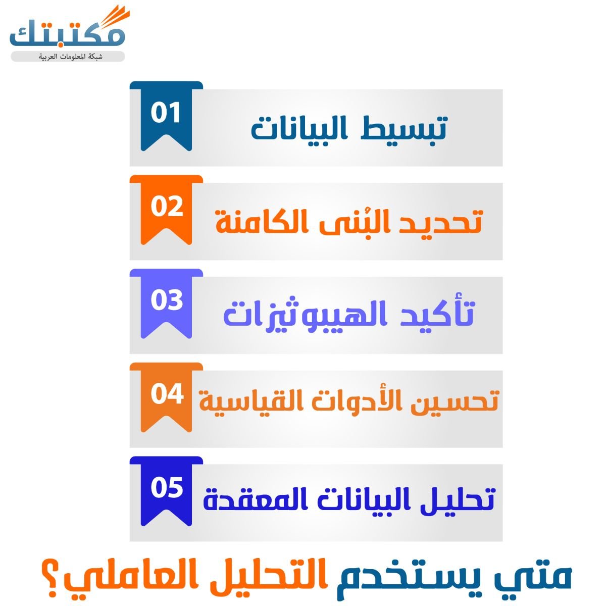 متي يستخدم التحليل العاملي؟